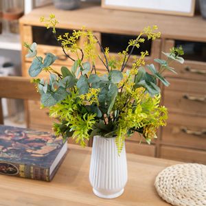 Fleurs artificielles CallaFloral, jaunes, en plastique, branche unique, décoration intérieure, arrangement de mariage - Product Image 1