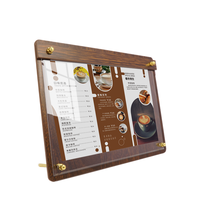 Présentoir personnalisé de couleur bois naturel de bureau avec base en bois panneau publicitaire menu affichage panneau d'affichage