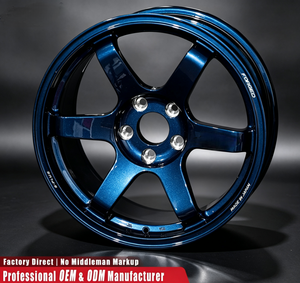 Rueda de Aleación de Aluminio Auron 5.5x17, Diseño de Malla Negra Brillante, Fundida en Una Pieza, para Modificación de Automóviles de Pasajeros, Mejora de Ruedas Forjadas BMW - Product Image 1