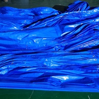 Bâche d'agriculture extérieure imperméable, respirante et légère en PE tissé 100% enduit, bleu orange