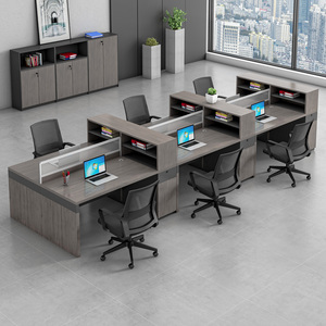 Bàn Và Ghế Máy Tính Màn Hình Nhân Viên Kết Hợp Đơn Giản Và Hiện Đại <span class=keywords><strong>4</strong></span> 6 Nhân Viên Bàn Nhân Viên Tài Chính - Product Image 1