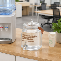 1 Galon Jug Plastik PET untuk Teh dan Infus Buah, Dispenser Minuman dengan Keran, Wadah Jus untuk Rumah, Kantor, dan Pesta