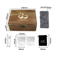 Cubitos de Hielo para Enfriar Whisky con Forma Personalizada, Piedras de Enfriamiento de Madera, Estilo Simple, en Caja de Regalo, Accesorios de Bar