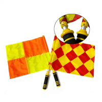 Drapeau d'arbitre en alliage d'aluminium à motif quadrillé pour football, basketball, volleyball