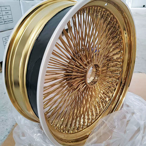 Llantas de Oro Completas de 13x7, 14x6, 14x7, 15x7, 16x7, 17x8, 17x9, 18x8, 20x8, 22x8 Pulgadas, con <span class=keywords><strong>72</strong></span>, 100 o 150 Radios, Estándar o Radios Invertidos - Product Image 2