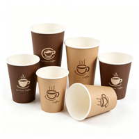 Gobelet en carton simple paroi à surface lisse, promotionnel, pour usage quotidien dans les supérettes et les chaînes de restauration rapide