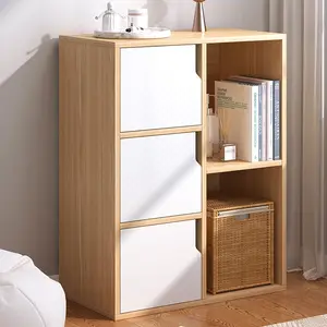 Factory Price Tall Bookcase Thick Wood With Portable Book Shelf Children Bookcases