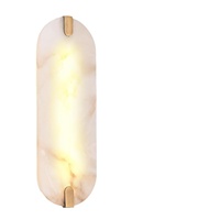 Applique Murale Artistique de Luxe en Marbre Naturel Style Nordique pour Chambre à Coucher, Chevet, Salle d'Exposition avec Éclairage LED et Commande par Interrupteur Mural