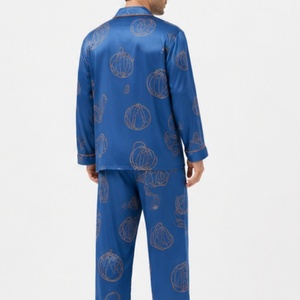 Pijamas de Alta Calidad para <span class=keywords><strong>Hombre</strong></span>, Primavera y Otoño, Manga Larga, Satén, Ropa de Dormir Fresca para Verano, Ropa de Casa, Talla Grande - Product Image 3