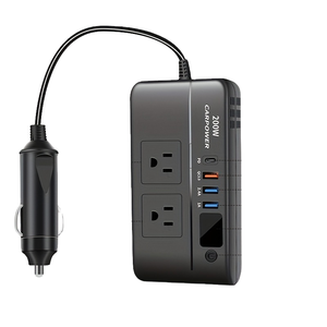 15W Car Power Inverter with <b>Type</b>-<b>C</b> Port Cup Holder Dual Smart Quick <b>USB</b> 3.1A LED Charger PD Function US JP Standards - Product Image 1