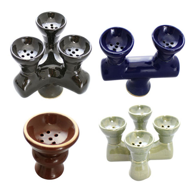 Custom Ceramic Shisha Hookah Triple Heads Bowl Accessories Sets