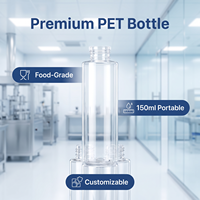 Bouteille en plastique PET vide de 150 ml (5 oz) à épaule plate et ronde, personnalisable avec logo, pour emballage de toner et lotion cosmétique, avec bouchon à vis