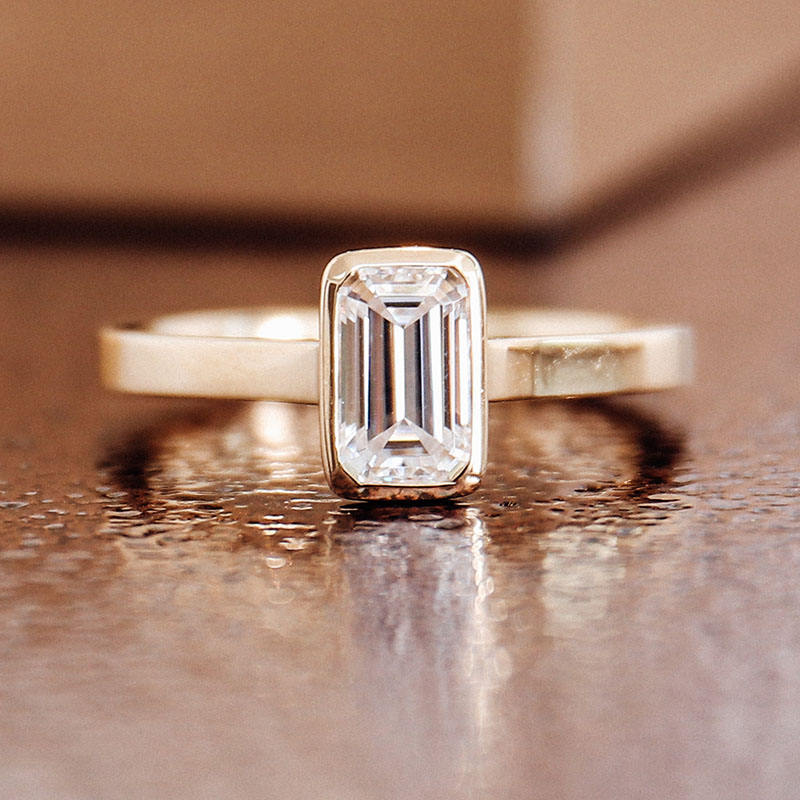 แหวนเพชรโมอิสซาไนต์ทองแท้ 14K