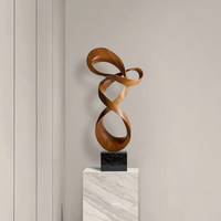 Sculpture abstraite en bois massif gravée, ornements décoratifs pour maison d'hôtes, club, hôtel, chambre modèle, salon, entrée, décoration artistique haut de gamme