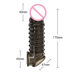 Juguetes Sexuales Masculinos, <span class=keywords><strong>Condones</strong></span> <span class=keywords><strong>de</strong></span> Silicona Reutilizables para Hombres, Fundas para Pene Suaves <span class=keywords><strong>de</strong></span> Color Negro - Product Image 2