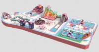 Giant Amusement Aqua City Aufblasbarer Wasserpark auf Land mit Intex Pool