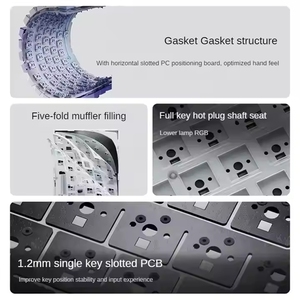 Bestselle <span class=keywords><strong>AJAZZ</strong></span> AK820 Modo único con cable RGB 81 teclas Diseño ergonómico PC Oficina E-sports Teclado mecánico con cable - Product Image 5