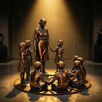 Statue d'art artisanale en bronze moulé à la cire perdue pour la décoration de maisons et de bureaux de luxe, sculpture de jardin en bronze