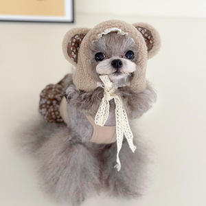 Chapéu bonito do urso do filhote Laço Floral Pet Chapelaria Chapéu Do Cão - Product Image 3