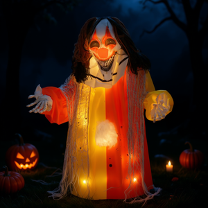 Luz LED Decorativa de Halloween para Exteriores, Payaso de Ojos Rojos de 8.2 pies, D0100HA6V1W, IP65, 2700K, Blanco Cálido - Product Image 2