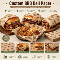 Feuilles de papier sulfurisé pour hamburgers, résistantes à l'huile, découpées sur mesure pour les restaurants de restauration rapide, les cafés et les distributeurs de produits alimentaires