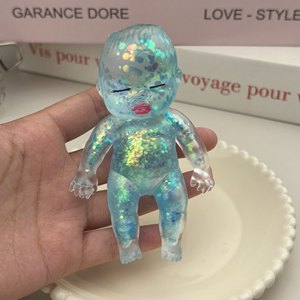Juguete Blandito de Maltosa con Purpurina, Muñeca Transparente de TPR para Dormir, Juguete Antiestrés de Rebote Lento para Apretar - Product Image 6