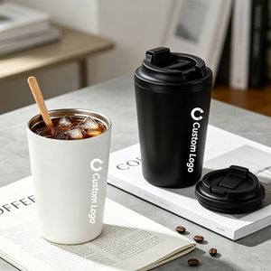 Elegant Stainless Steel Double Wall Vacuum Coffee Cup with Straw Lid Gift <b>Thermos</b> for Birthday Corporate Presents - Product Image 2