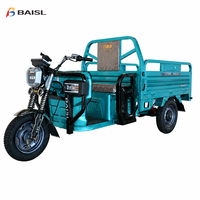Tricycle électrique à benne basculante, cabine ouverte, différentiel d'essieu arrière, robuste pour travaux agricoles et livraison de gravier, capacité de charge 1000 kg