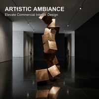 Sculpture abstraite moderne en acier inoxydable peint, colonne cubique, cubes géométriques empilés, sculpture en métal pour hôtel, place extérieure