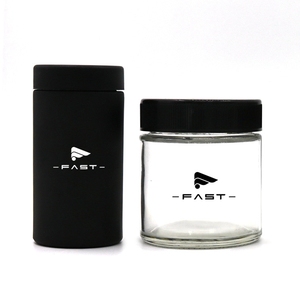4oz 6oz Glass Jar Black Cosmetic Container Smell Proof Custom Printed Storage Jars