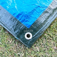 Bâche PE polyvalente verte et bleue personnalisée, tissu en plastique tissé, imperméable, Poly bâche de camion, couverture d'abri de voiture, feuille de tente