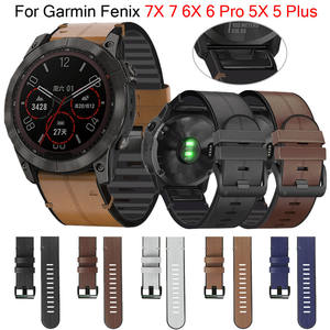 Garmin Fenix 7 7X 6 6X Pro 5 5X Plus Band Epix Gen 2/D2 <span class=keywords><strong>Mach</strong></span> 1/Approach S70 Pulsera solar Cuero transpirable + Reloj <span class=keywords><strong>de</strong></span> silicona - Product Image 2