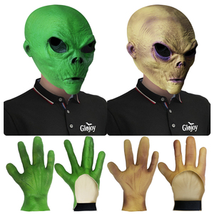 <span class=keywords><strong>Masque</strong></span> de visage d'alien effrayant en latex avec gants <span class=keywords><strong>pour</strong></span> Halloween, <span class=keywords><strong>maison</strong></span> hantée, escape room, personnalisable - Product Image 3