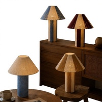 Lampe de table LED à lumière douce en corde de coton tressée à la main avec corps en fer, style Wabi-sabi, pour salon, chambre, bureau, maison d'hôtes