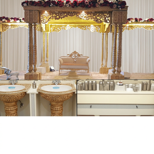 Grand Mandap de mariage en fibre Triveni pour mariages hindous aux États-Unis, Mandap triple poteau en fibre pour mariages indiens au Texas, Mandap en fibre Triveni pour mariages au Canada - Product Image 1
