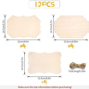 Wooden Pendant <b>Pet</b> Tag <b>Blank</b> Doorplate 12Pcs Laser Cut Solid Wood DIY Craft Decoration Handmade Creative Style - Product Image 1