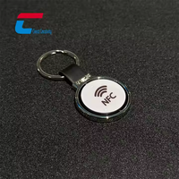 Porte-clés NFC rond en métal personnalisé, étiquette RFID 213 pour animaux de compagnie, carte d'identité numérique anti-perte, carte de visite promotionnelle, cadeau