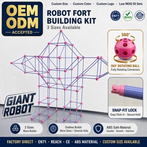 Ensemble de construction en ABS de 168 pièces, bâtonnets et billes, pour construire des forteresses, des châteaux, des robots, jouet DIY OEM ODM STME TOY - Product Image 1