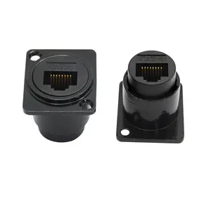Wholesale Female to Female RJ45 Metal Chassis Connector, D-style RJ45 Cat6 Pass Through Panel Mount Connector