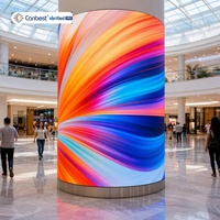 Layar Video Wall LED Silindris Definisi Tinggi, Lembut, Besar, Fleksibel, untuk Dalam Ruangan P2.5