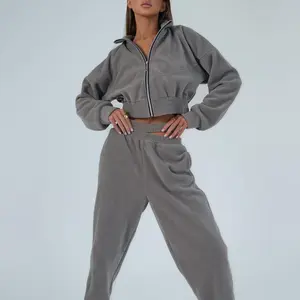 Custom Oem Jogger Baan Zweet, Broek Pak Set Voor Mannen Dames Franse Badstof Katoenen Sweatsuit Verkoper Unisex Trainingspak/