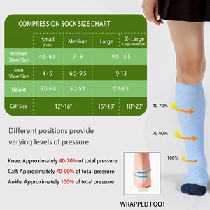 Chaussettes <span class=keywords><strong>de</strong></span> compression montantes personnalisées couleur unie, douces et respirantes, pour le soutien des jambes, idéales pour infirmières, voyages, course à pied et femmes - Product Image 3