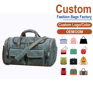 Sac de voyage en cuir Crazy Horse bleu sarcelle avec patine vieillie |   Fabrication sur mesure OEM/ODM pour les marques de voyage et de style de vie - Product Image 2