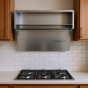 Vevor Pare-éclaboussures mural en acier inoxydable pour hotte de cuisine 36 x 29,5 pouces avec étagère de rangement intégrée et support suspendu pour crédence de cuisine - Product Image 2