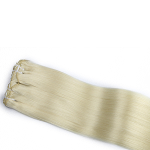 SHY Haute Qualité Blond Clair Remy Cheveux Clip-in Soyeux Droite Cheveux Bruts pour Femmes Blanches Cuticule Aligné - Product Image 5