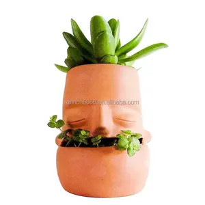2023 New Design Succulent Planter Clay Pot Pretty Tribe Face Planter Holder flower pot crafts terracotta pot