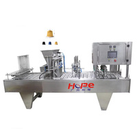 Machine automatique de remplissage de capsules de café en plastique, machine de scellage de couvercles de tasses en aluminium