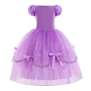 Robe de Déguisement Princesse Sofia de Dessin Animé pour Filles en Gros avec Bord en Dentelle pour Cosplay Anniversaire Film Télévision pour Enfants - Product Image 3