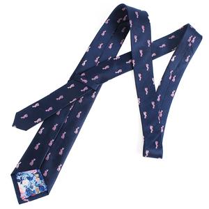 Dacheng Wholesale Animal Pattern Corbatas Rabbit Jacquard <strong>Navy</strong> Blue Necktie 100% Silk <strong>Tie</strong> - Product Image 2
