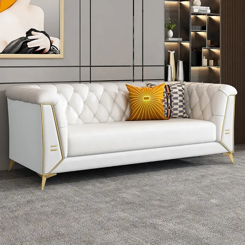 white sectional couch living room furniture bonded leather sofa